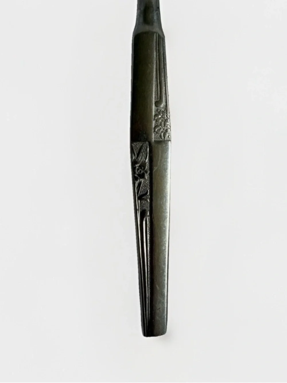 Vintage Amere Japan Stainless Steel Cold Meat Serving Fork AEF3 Floral Daffodil